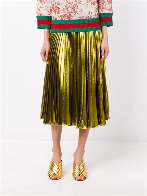 gucci studded plaid shirt|gucci pleated skirt.